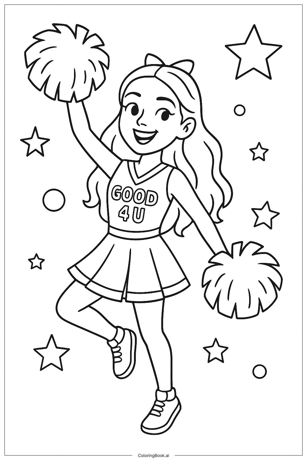  Olivia Rodrigo As A Good 4 U Cheerleader Coloring Page 