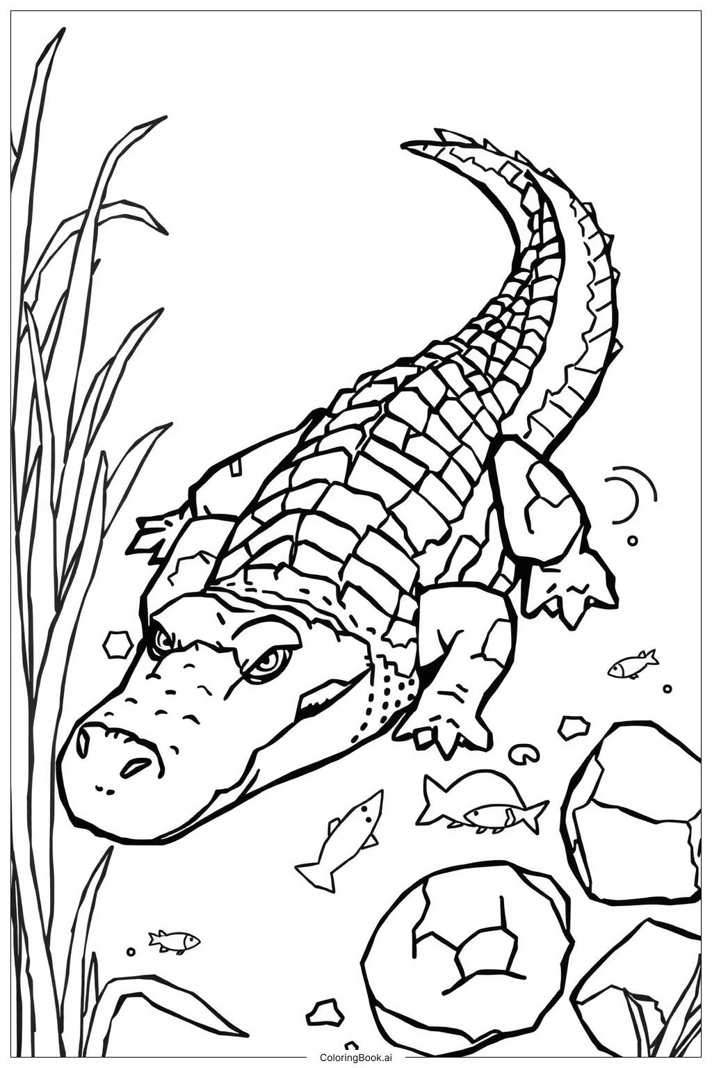  Page de coloriage Rôle du crocodile dans l'écosystème 