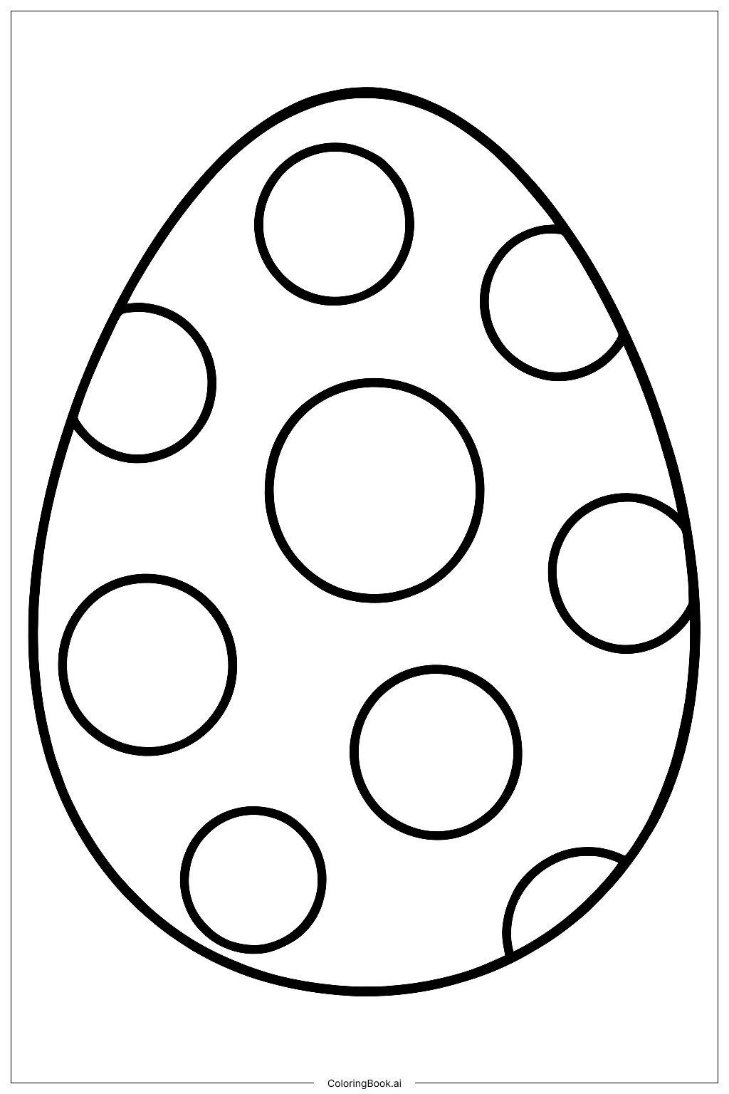  Easter Egg With Polka Dots Coloring Page 