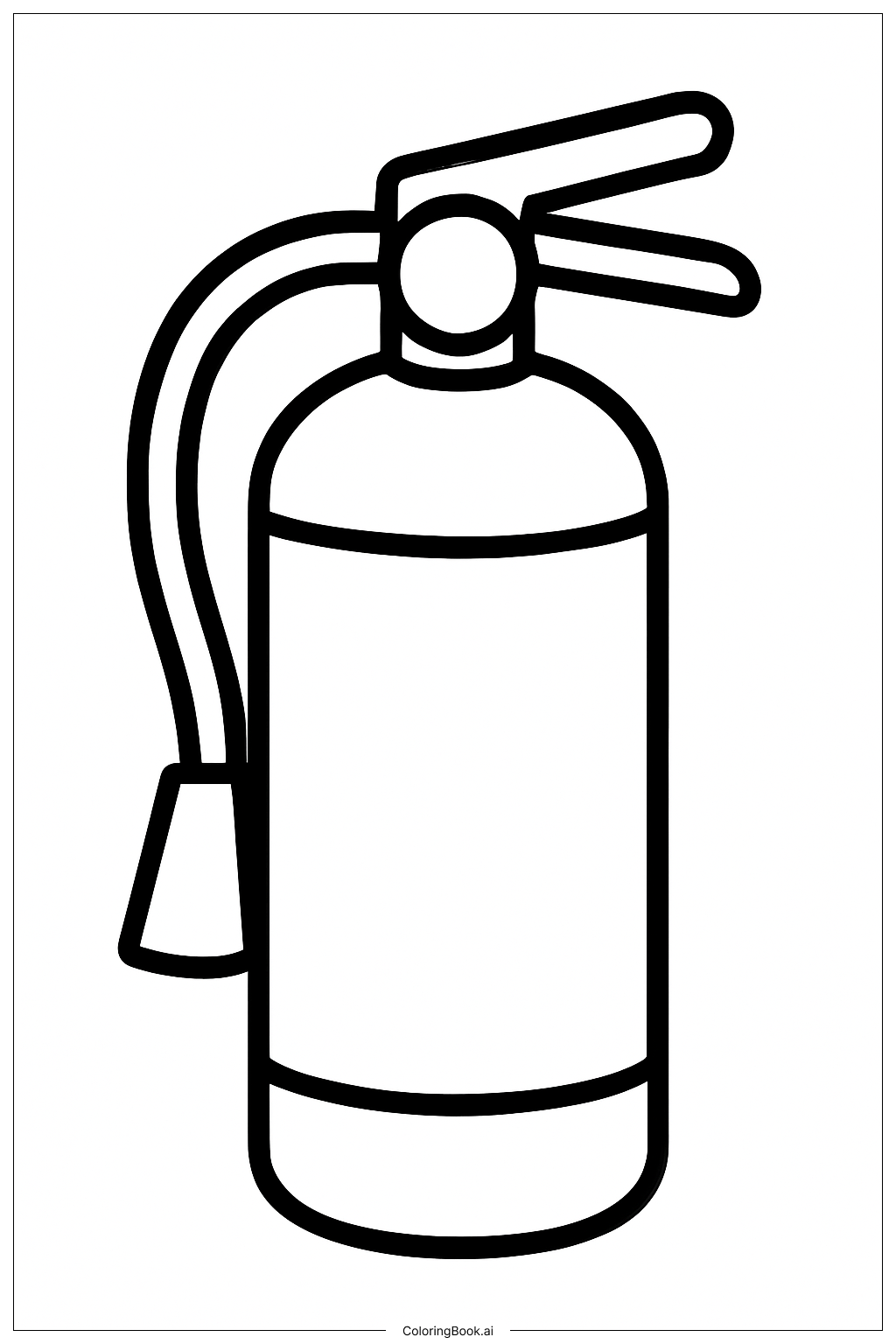 消防安全灭火器轮廓填色页
