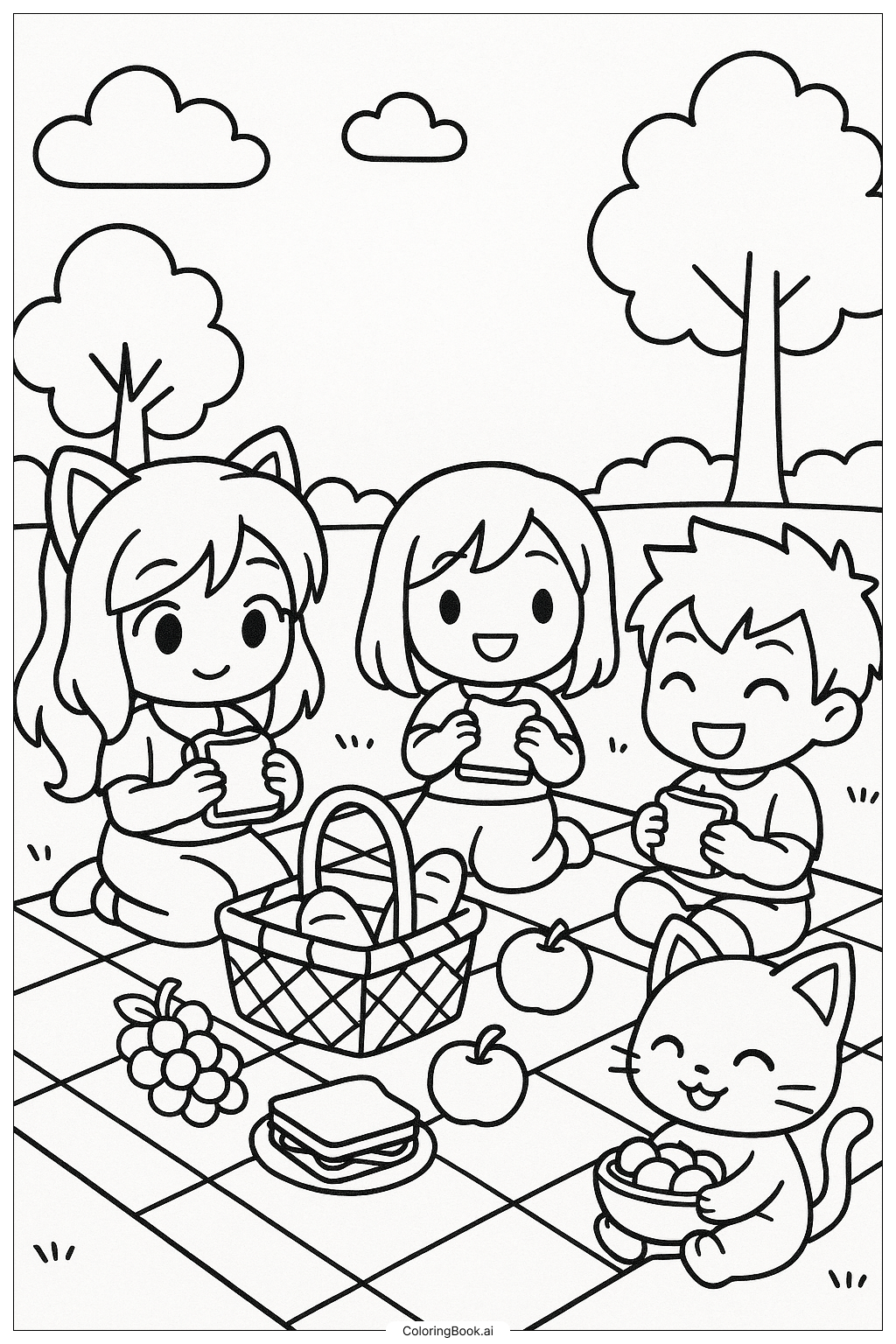  Aphmau Having A Picnic With Friends Coloring Page 