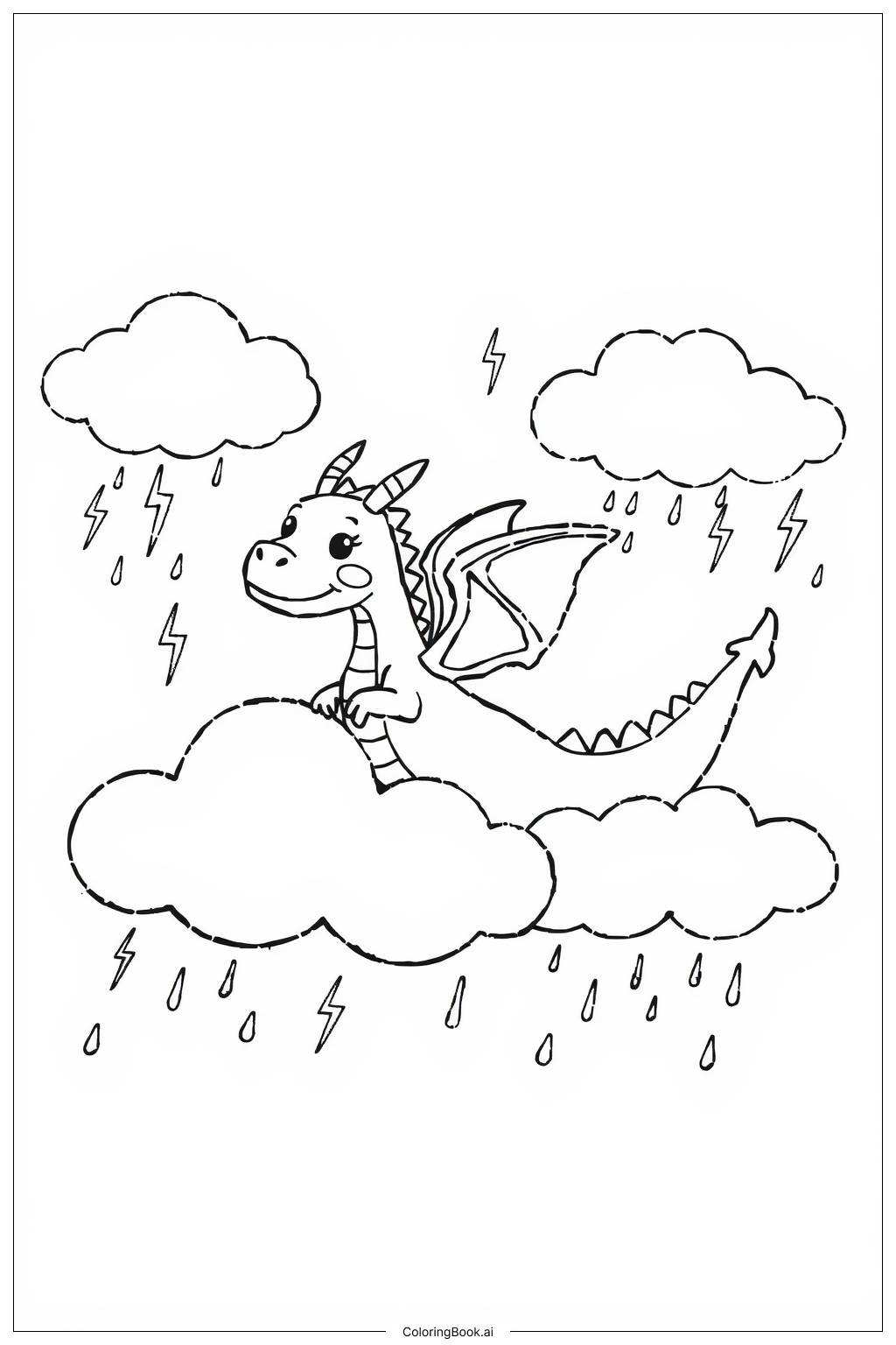  Dragon Riders Storm Coloring Page 