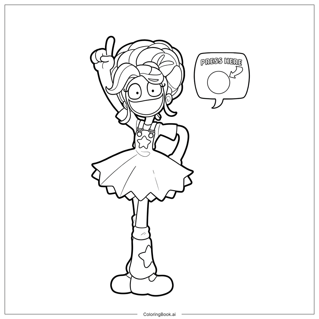 Página para colorir de Lily Love Braids faz um anúncio animado