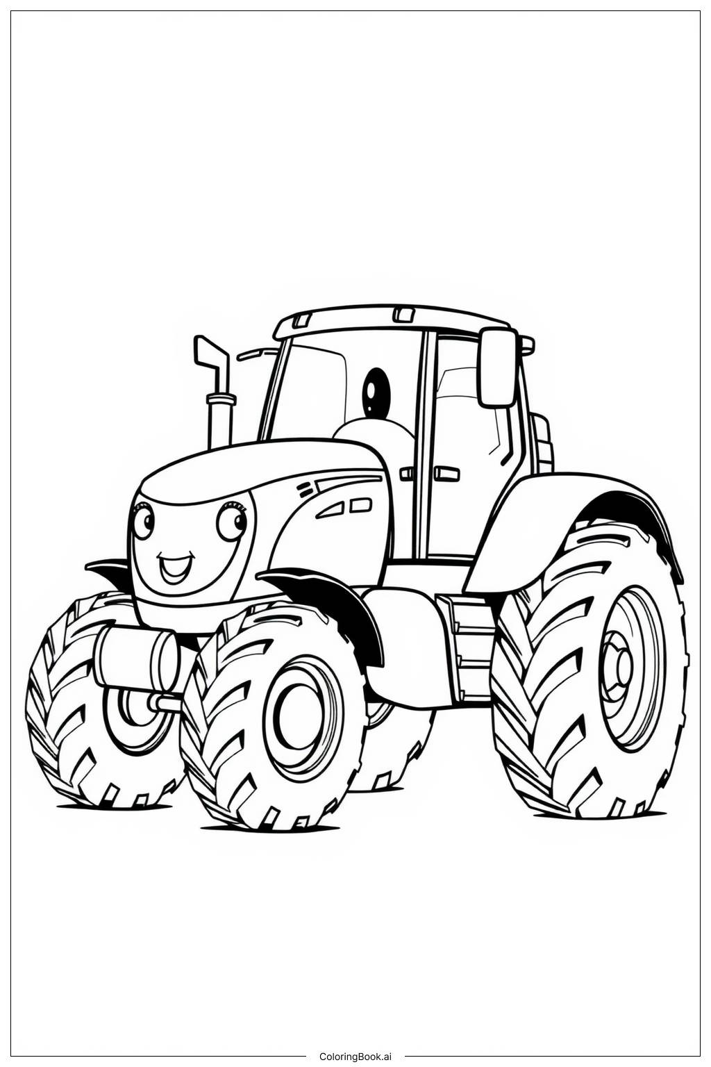  Página para colorear de Día de la Familia Tractor 