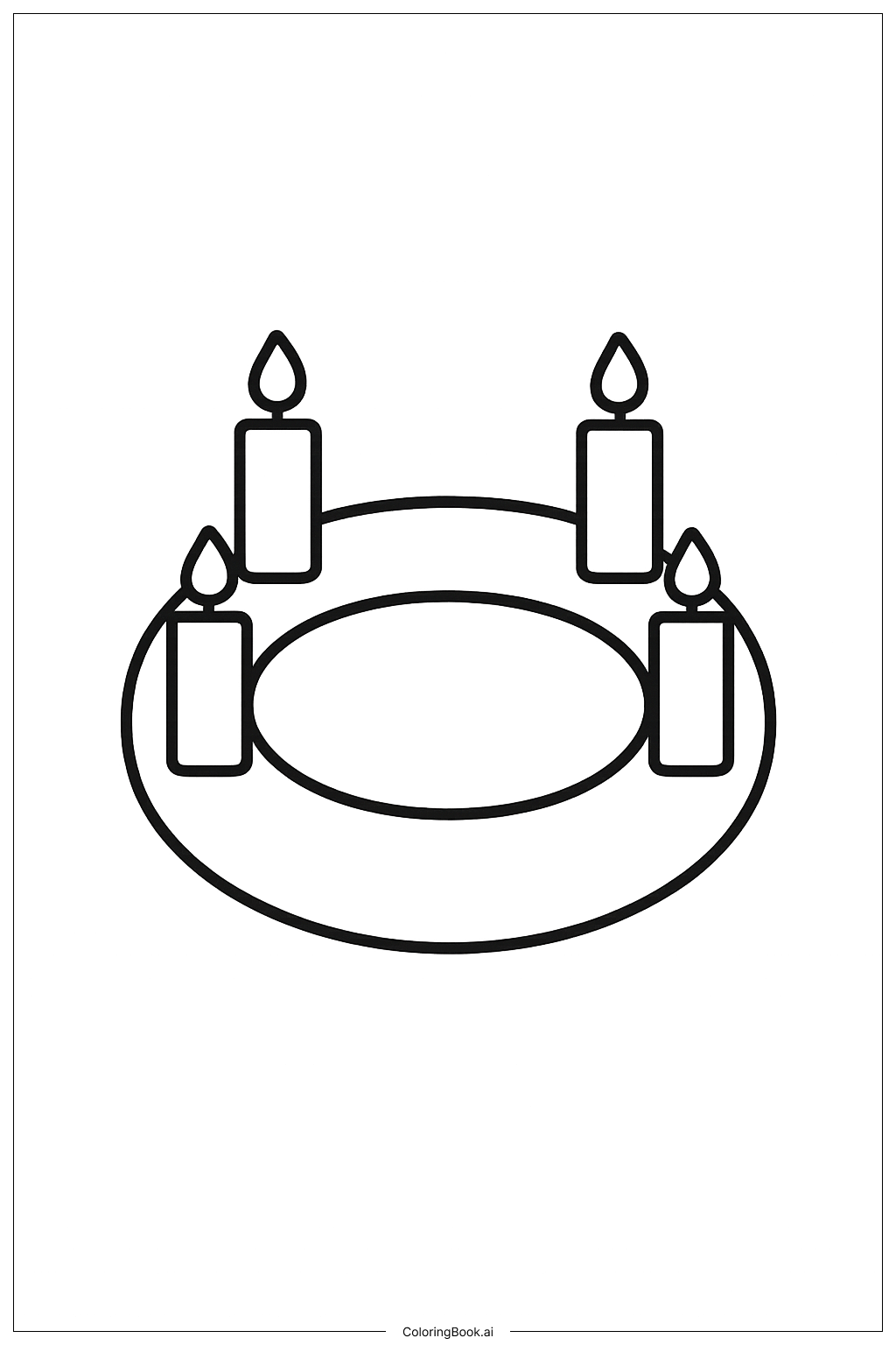  Round Advent Wreath Ausmalseite 