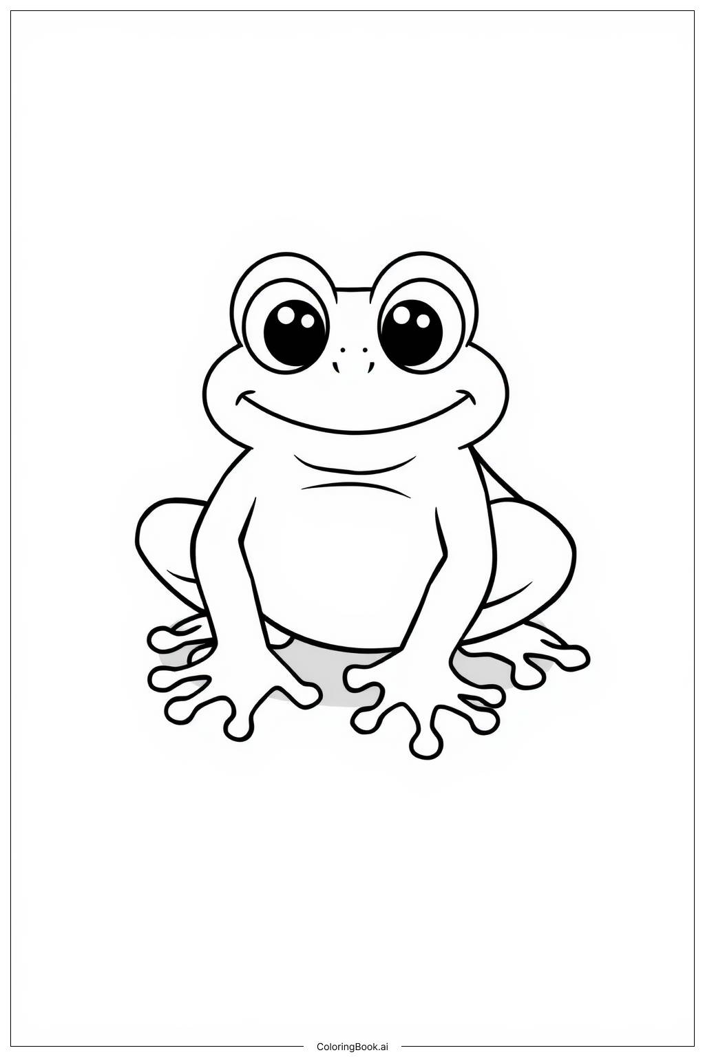  Frog Enjoying a Sunny Day Coloring Page 