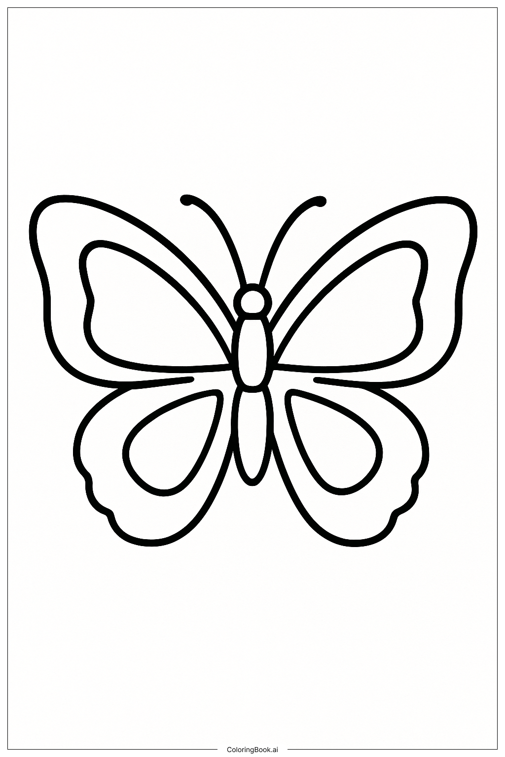 Page De Coloriage Un Papillon De Printemps Simple PDF PNG 