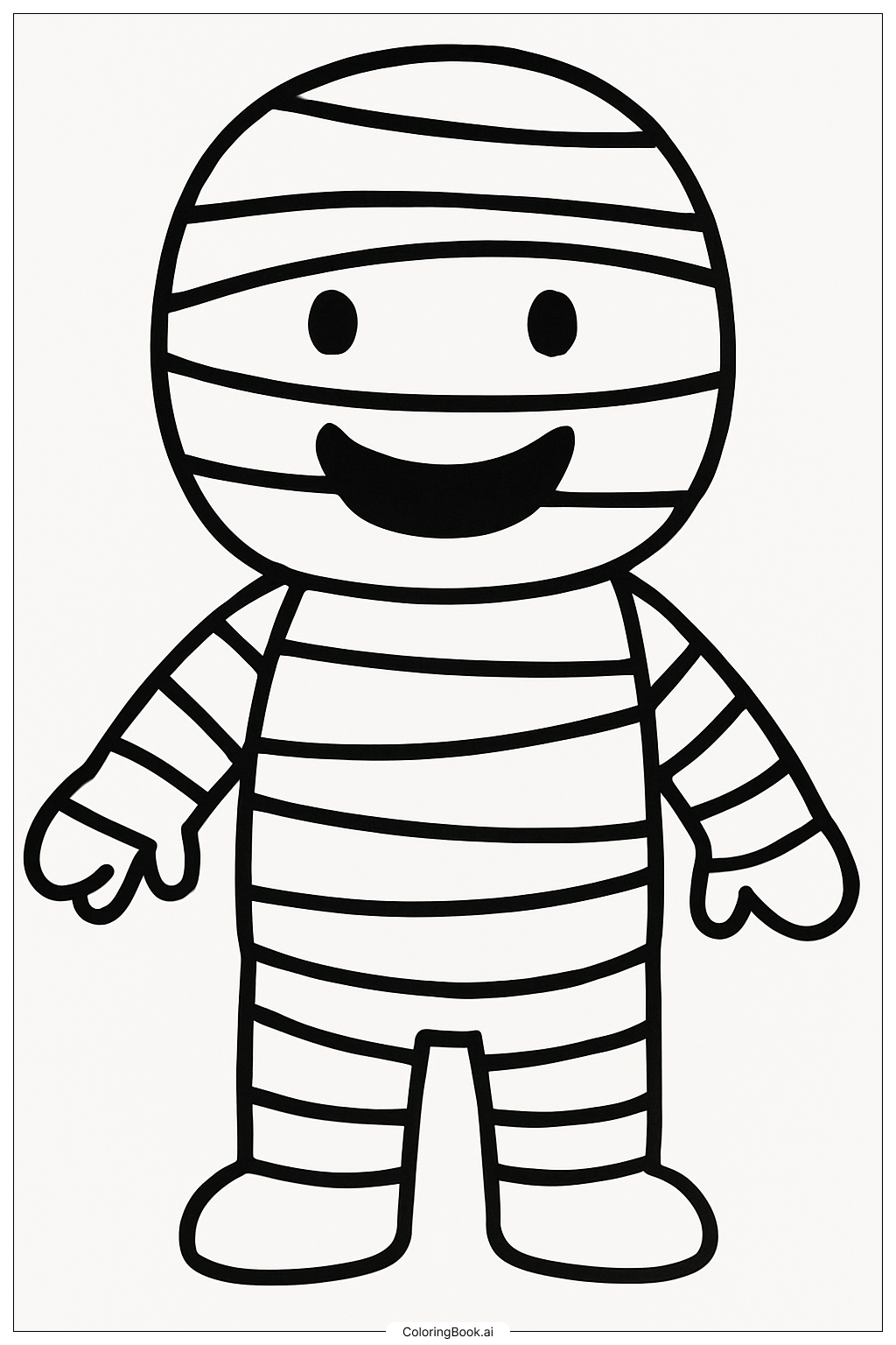  Mummy With A Big Smile Coloring Page 