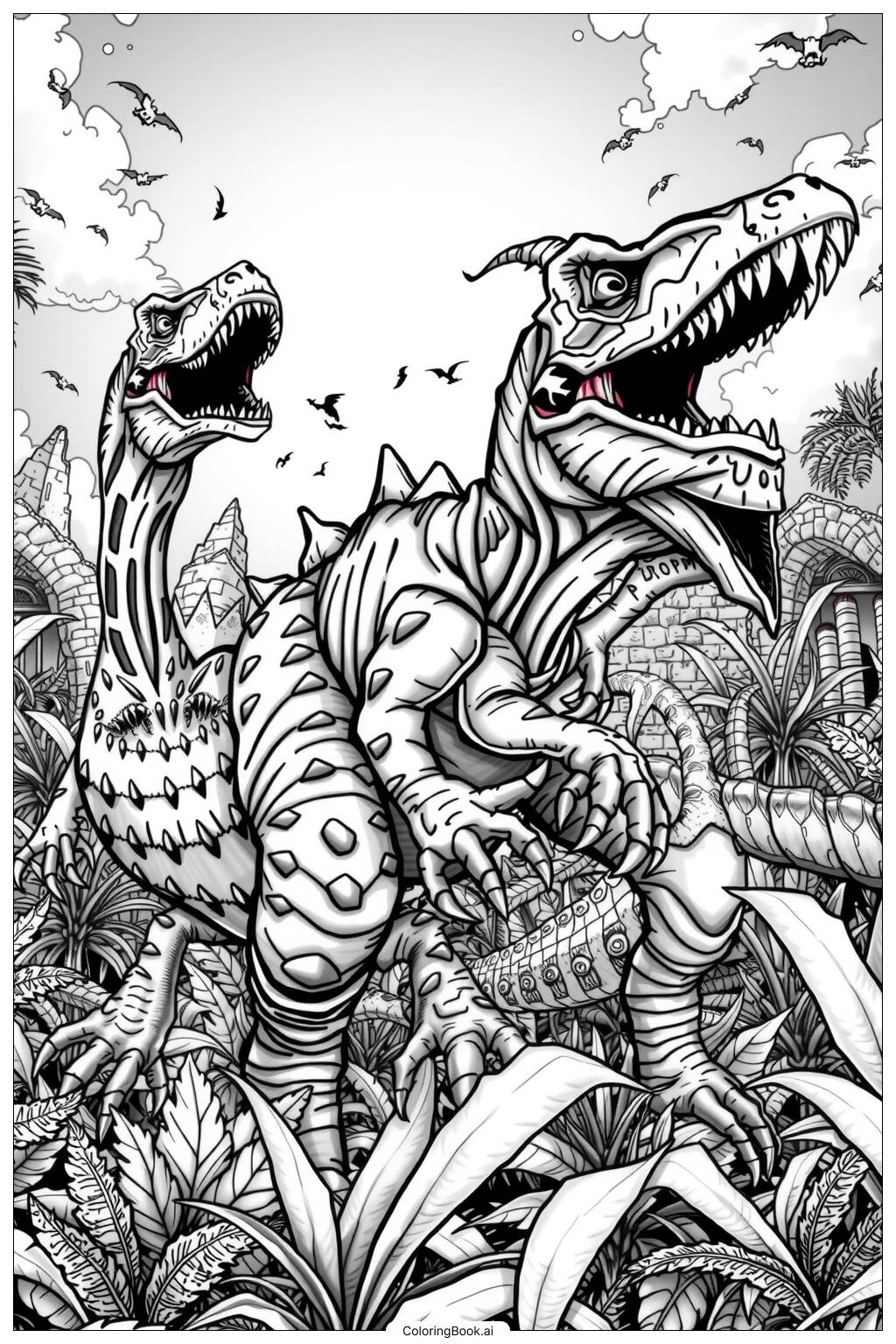  Jurassic World Park Under Siege Coloring Page 