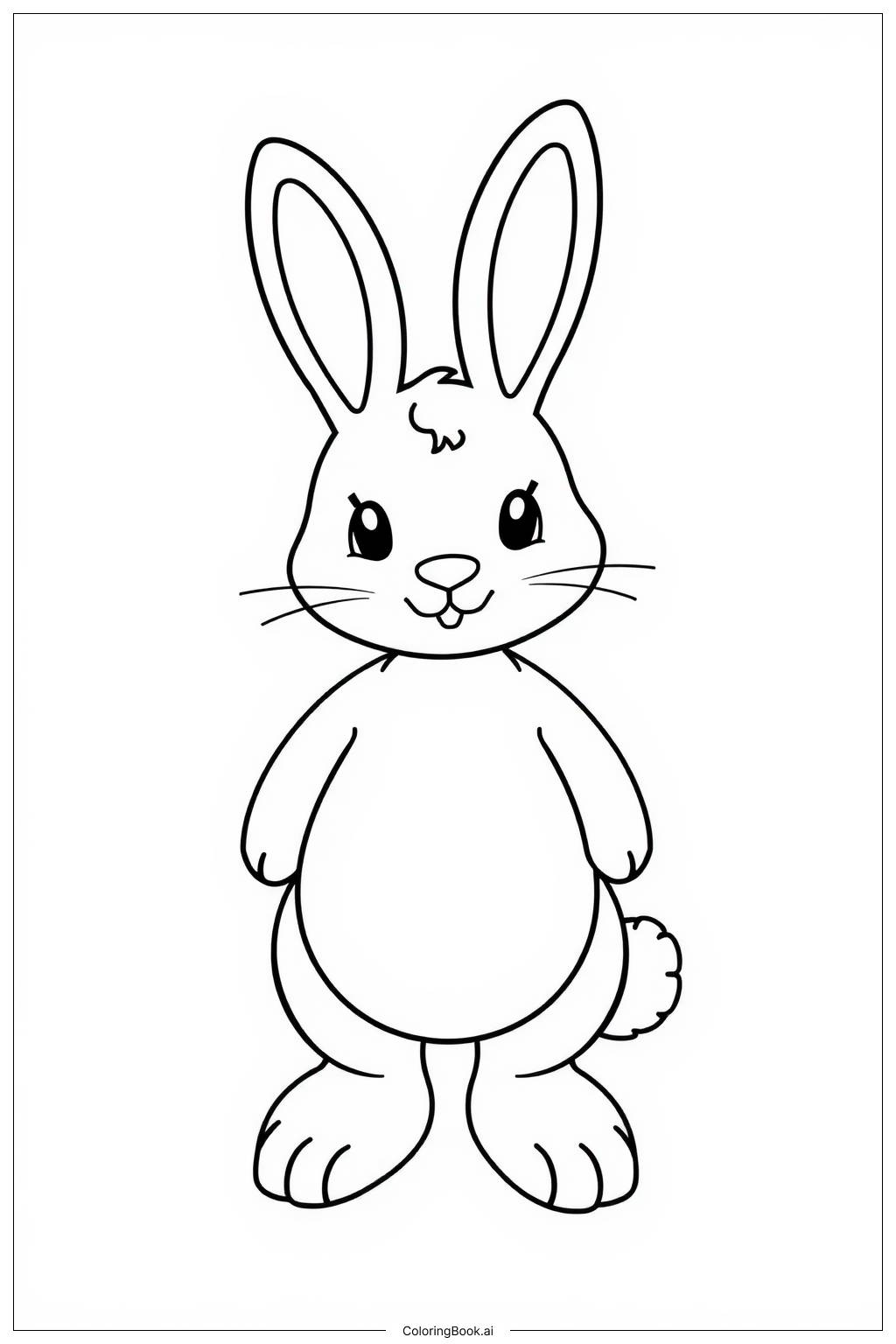  Simple Bunny Outline Coloring Page 