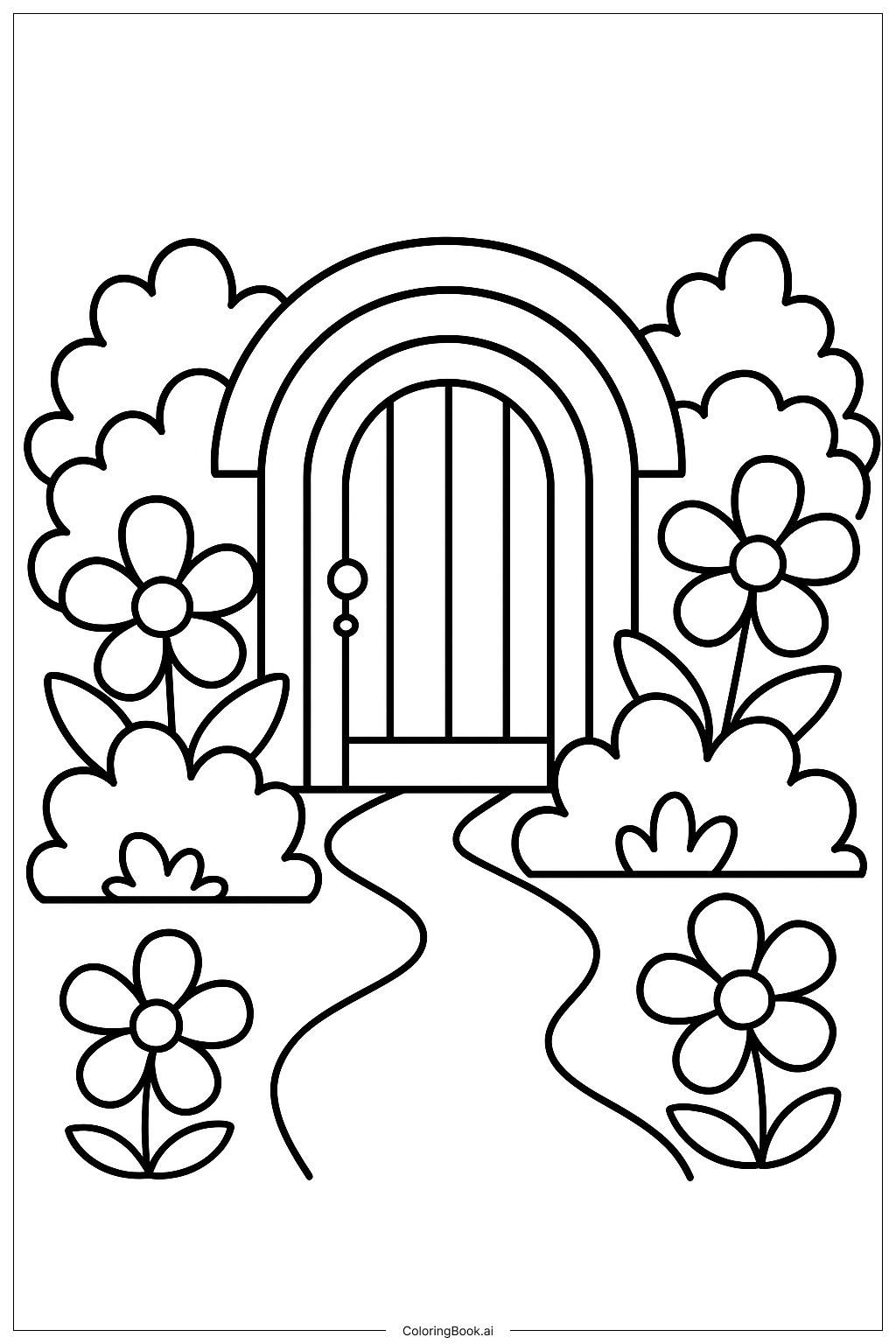  Página para colorir de O Portão Para o Jardim Secreto 