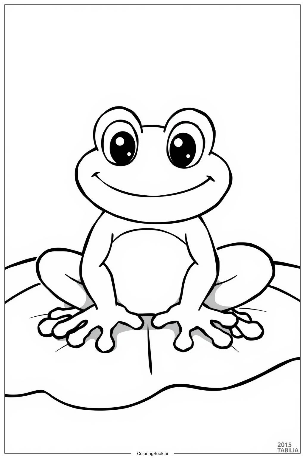  Page de coloriage Grenouille dans un étang entourée de fleurs 