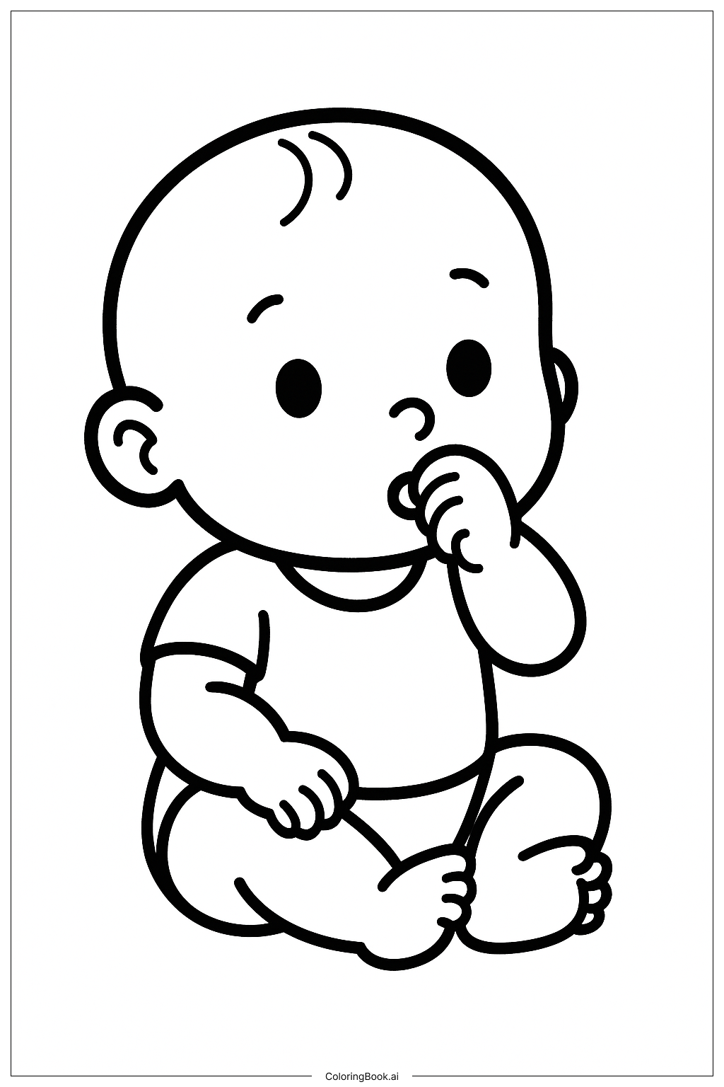  Baby Sucking Its Thumb Coloring Page 