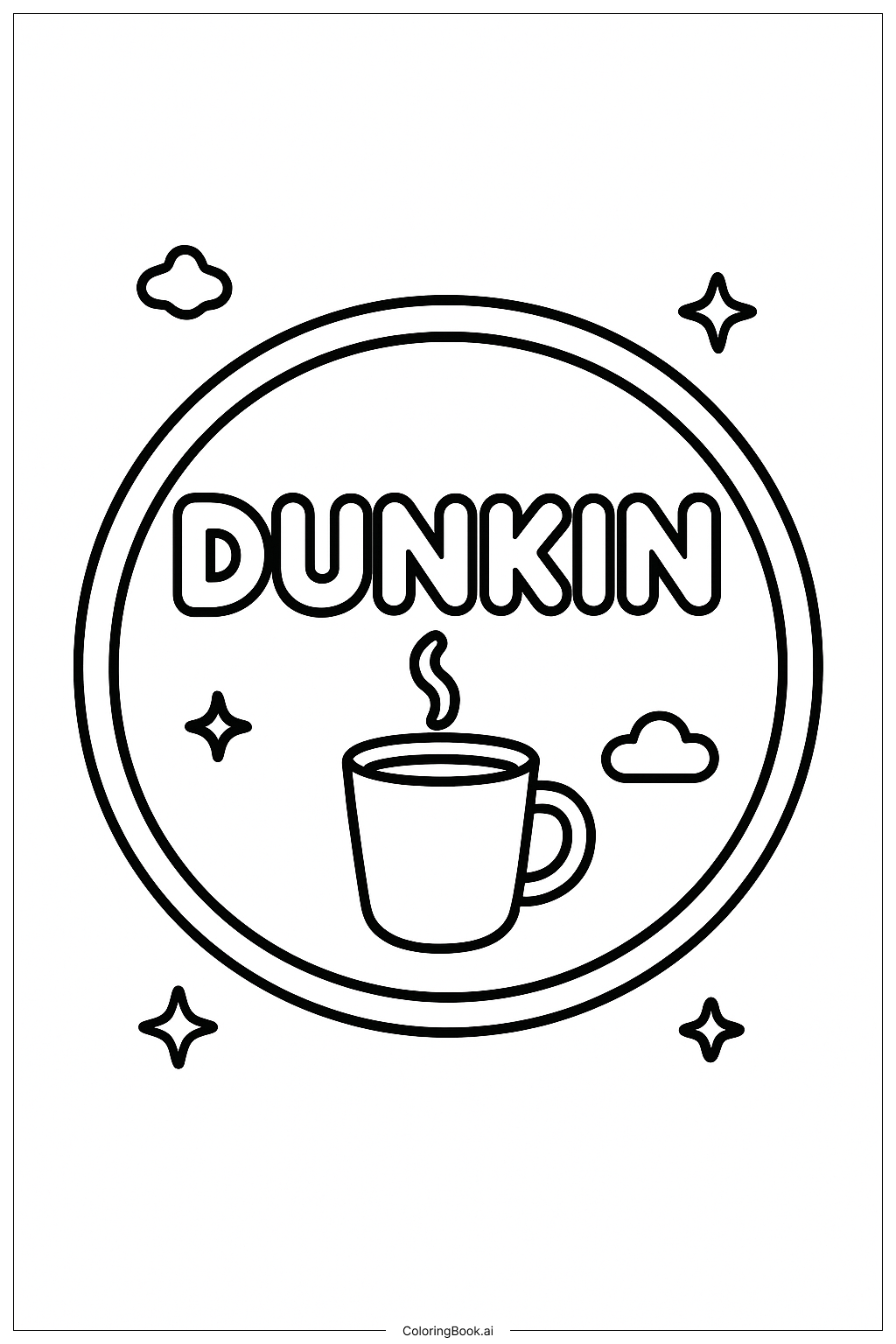  Dunkin Donuts Sign With Neon Lights Coloring Page 