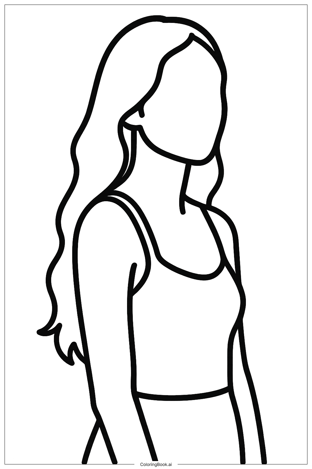  A Simple Silhouette Of Olivia Rodrigo Coloring Page 
