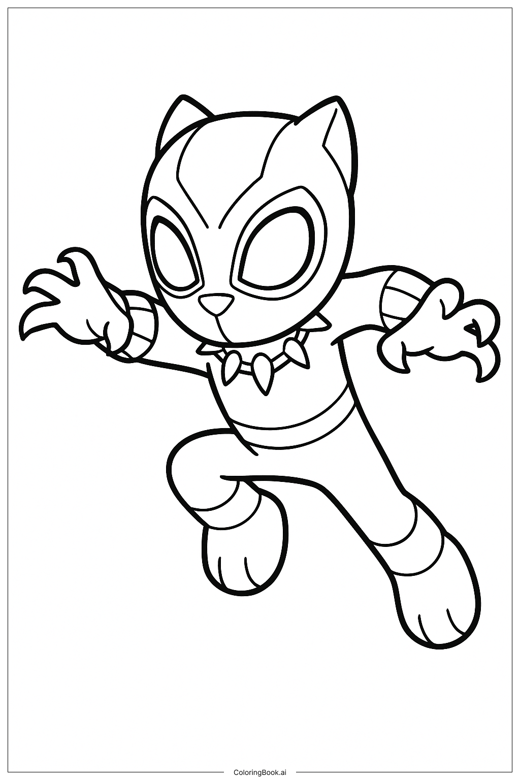  Página para colorear de Spidey y Sus Increíbles Amigos: Black Panther Embiste 