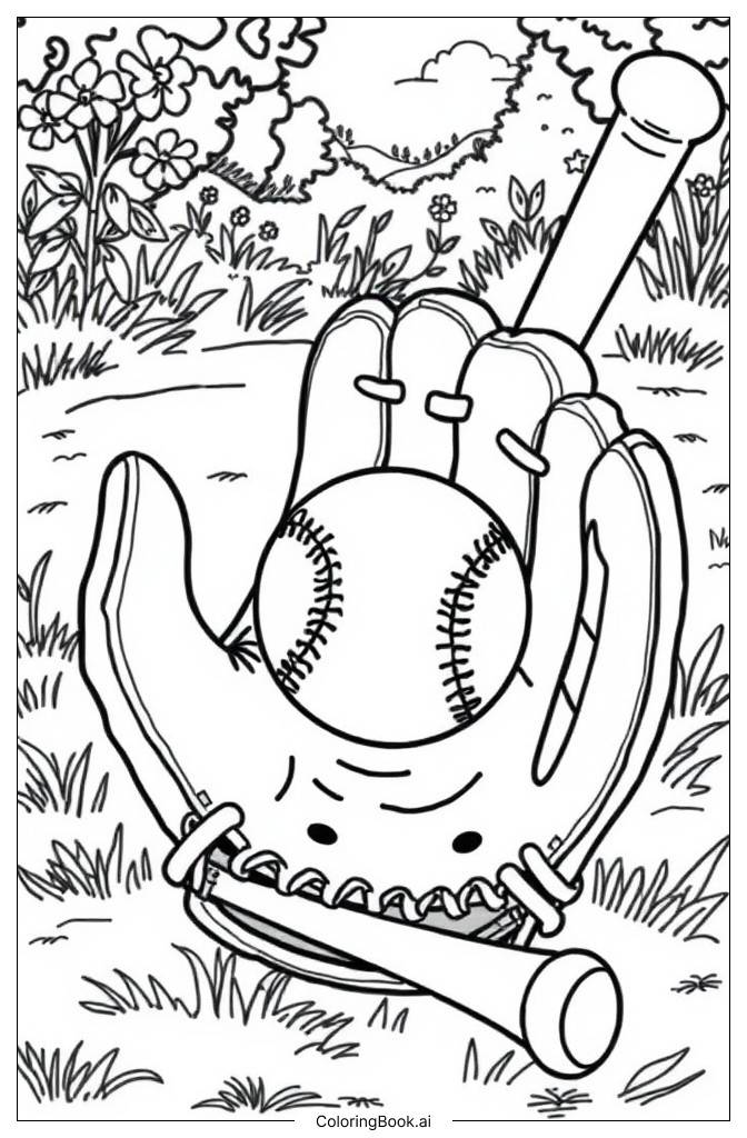  Page de coloriage gant de baseball 