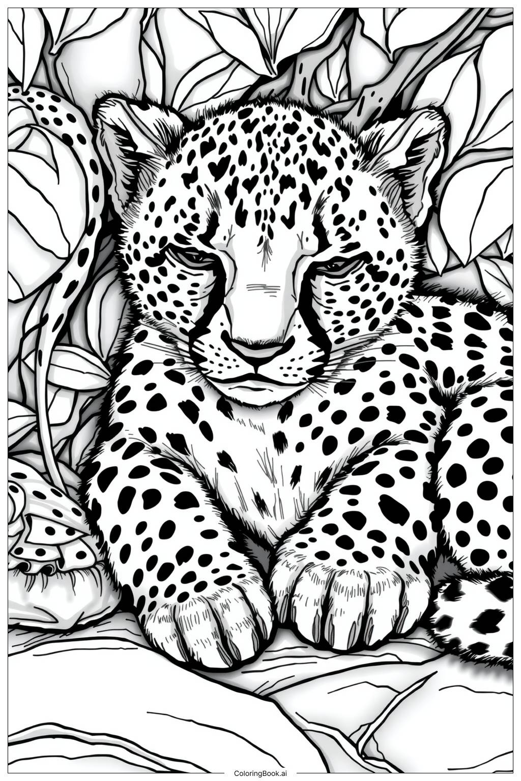  cheetah cub playing Coloring Page 