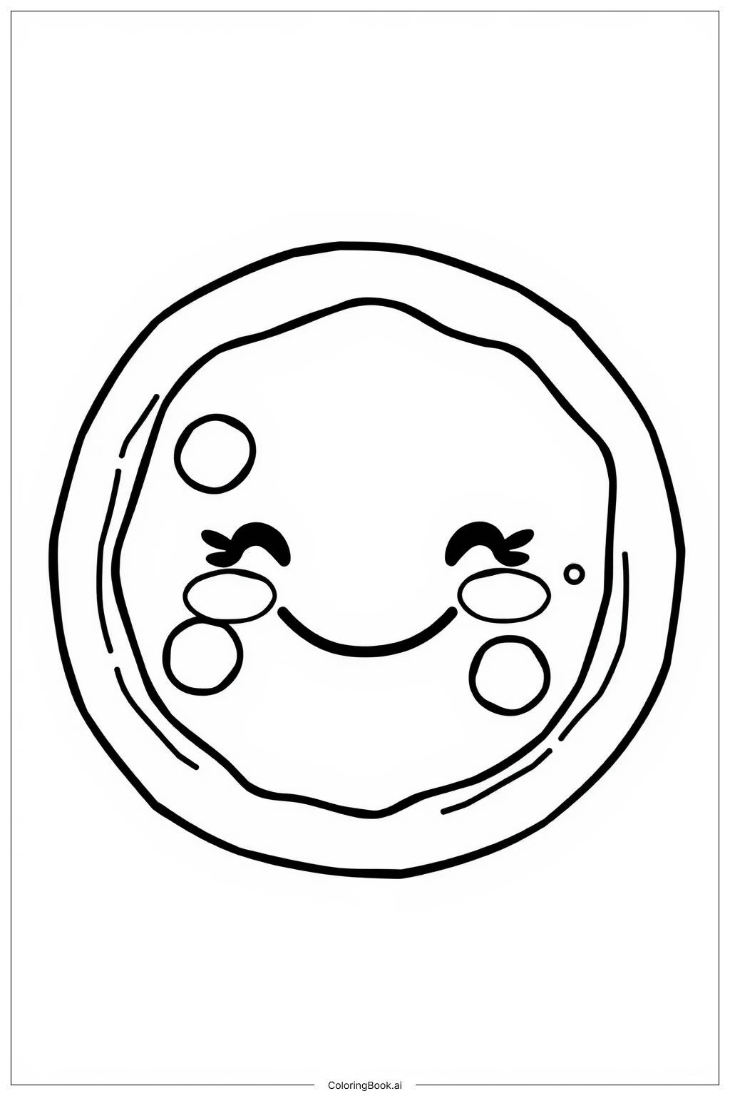  Simple Kawaii Pizza Face Coloring Page 