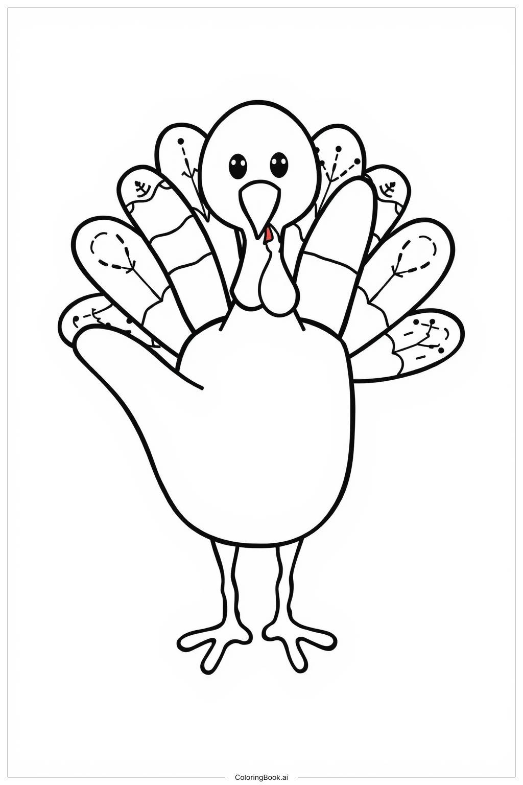  Hand Turkey Art Coloring Page 