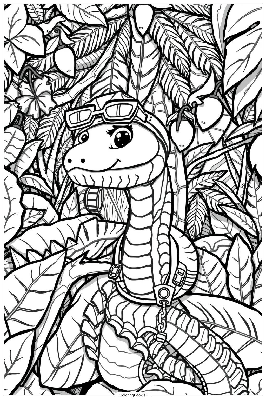  Page de coloriage Aventure Jungle Serpent-2 