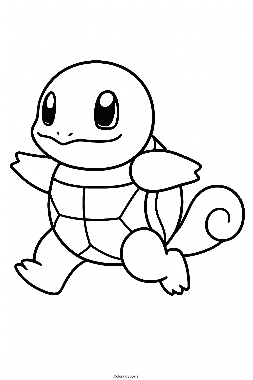  Página para colorear de Un Squirtle Corriendo 