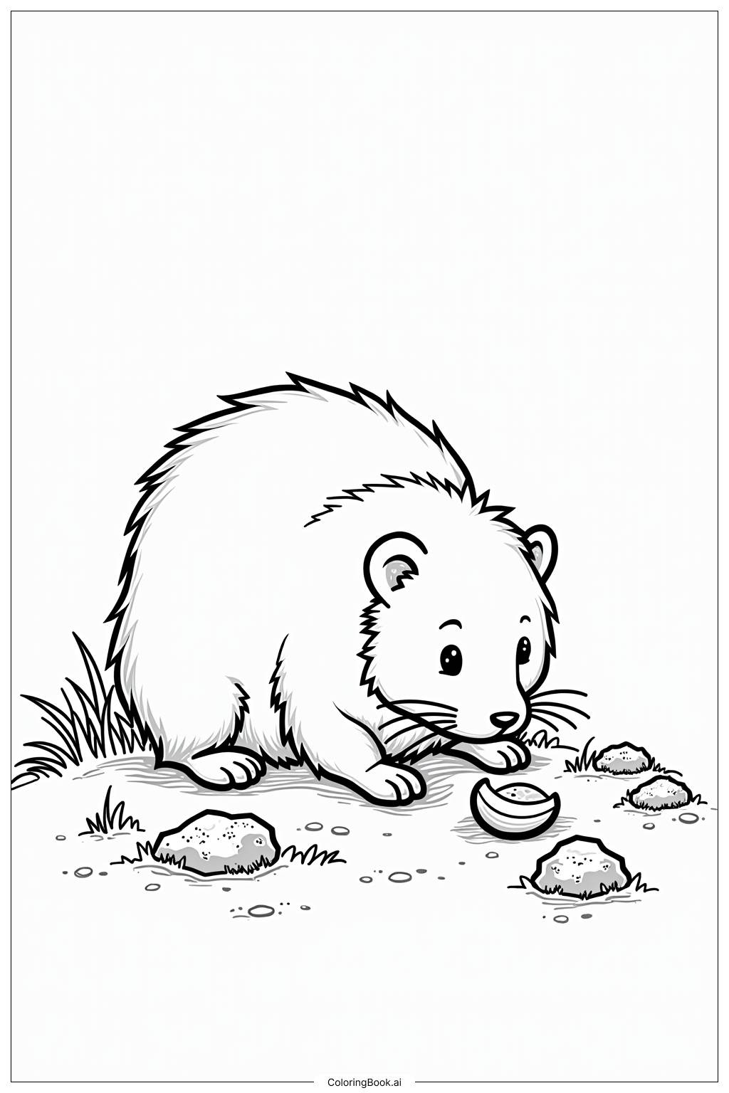  Ground Hog Looking for Food Coloring Page 