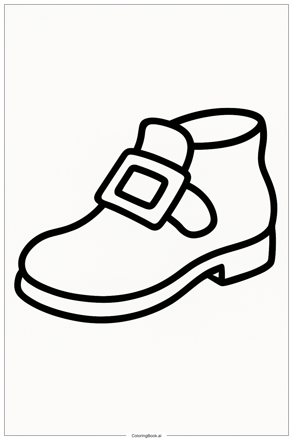  순례자의 단순한 나무 신발 색칠공부 페이지 