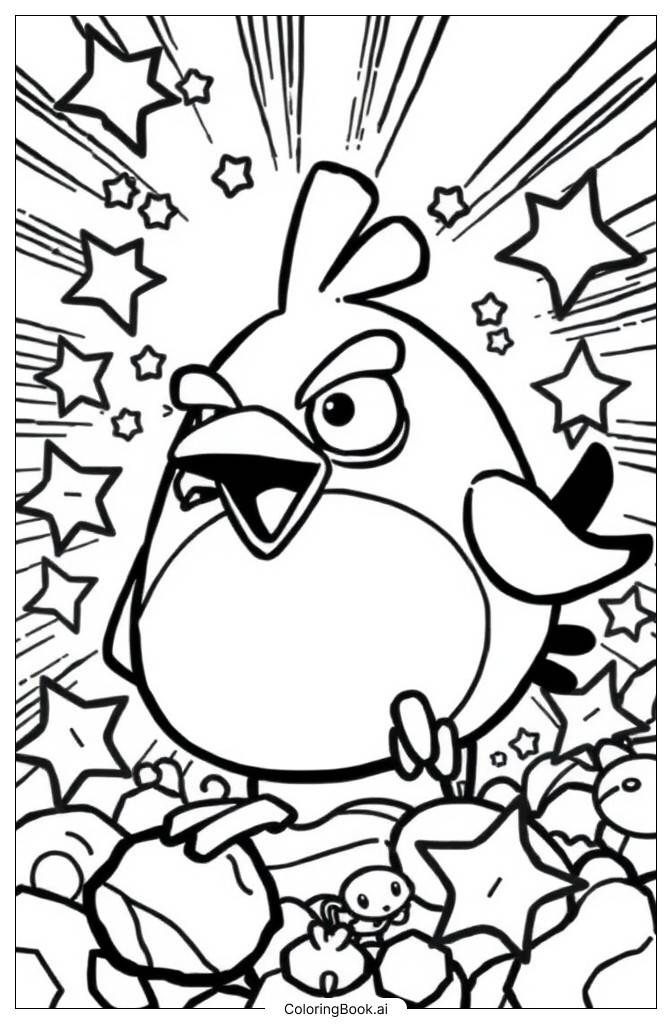  Angry birds bomb explosion Coloring Page 