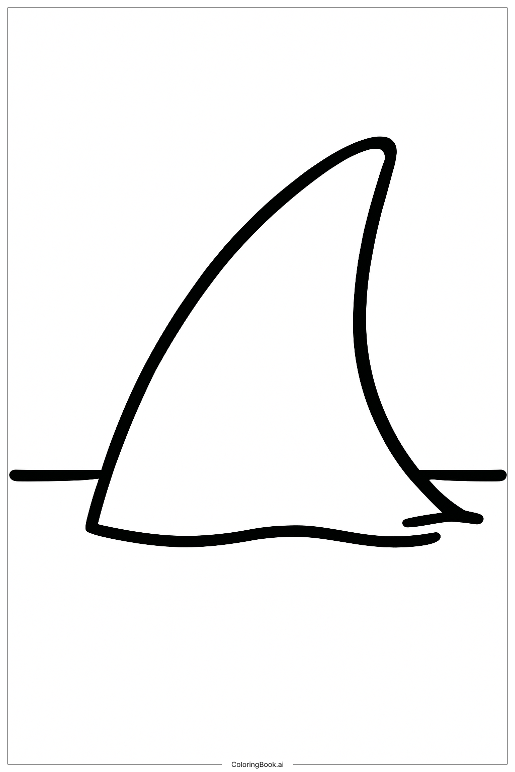  Megalodon-Flosse über dem Wasser Ausmalseite 