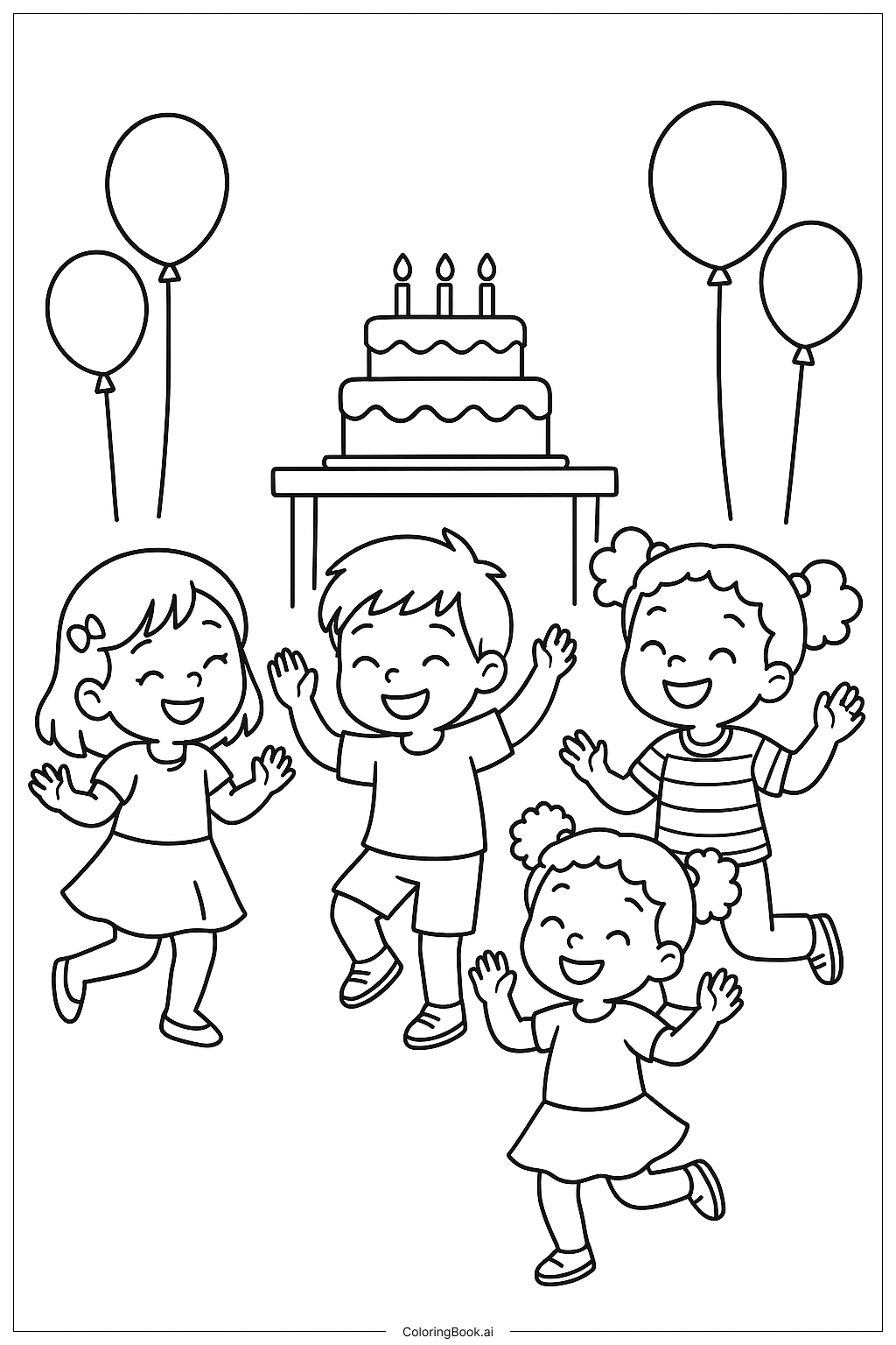  Trang tô màu Nhảy múa trong tiệc sinh nhật 