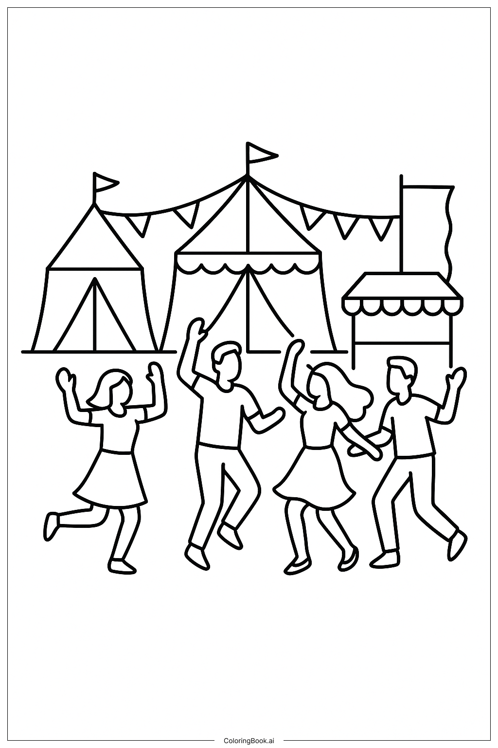  Page de coloriage Festival de danse 