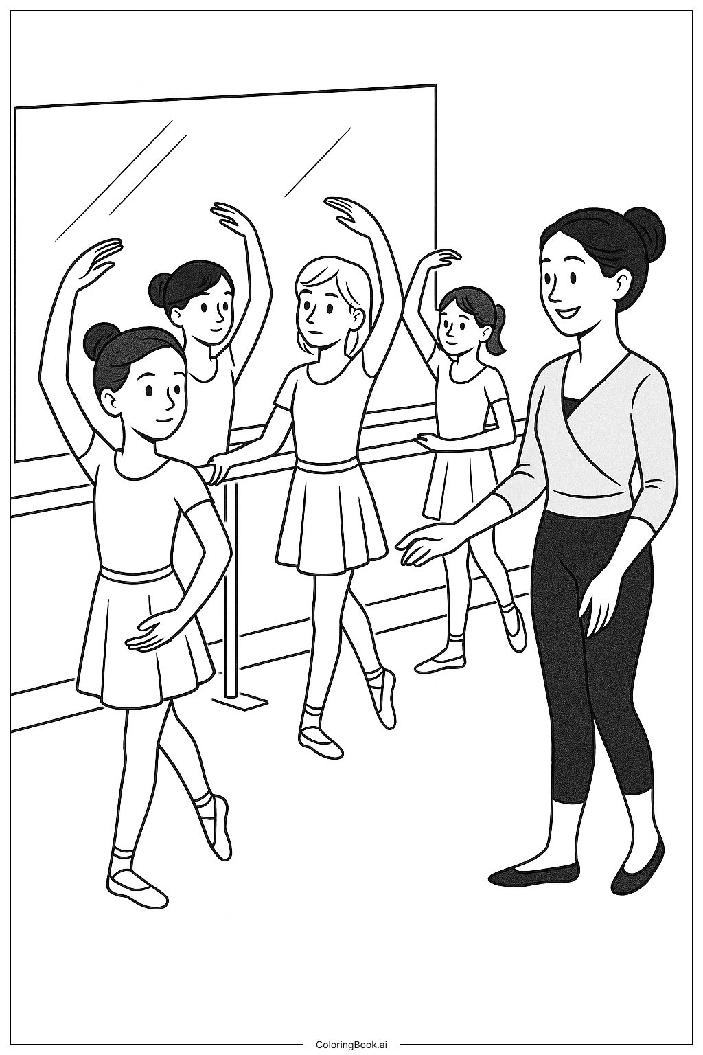  Page de coloriage Cours de danse en studio 