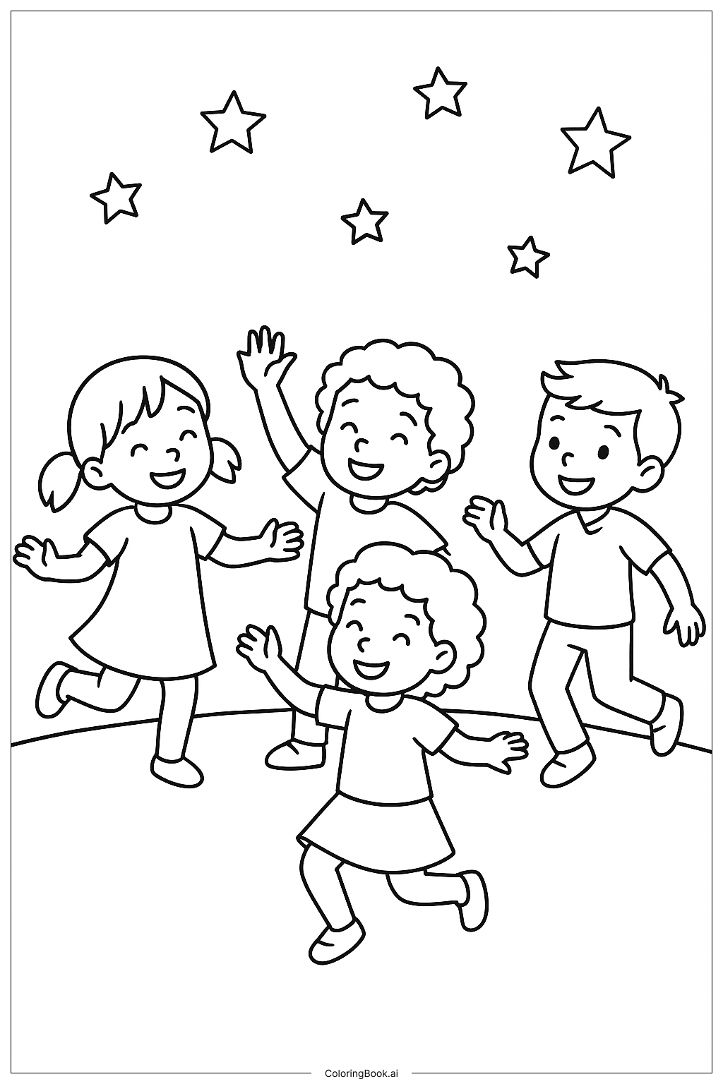  Dance Under Stars Coloring Page 