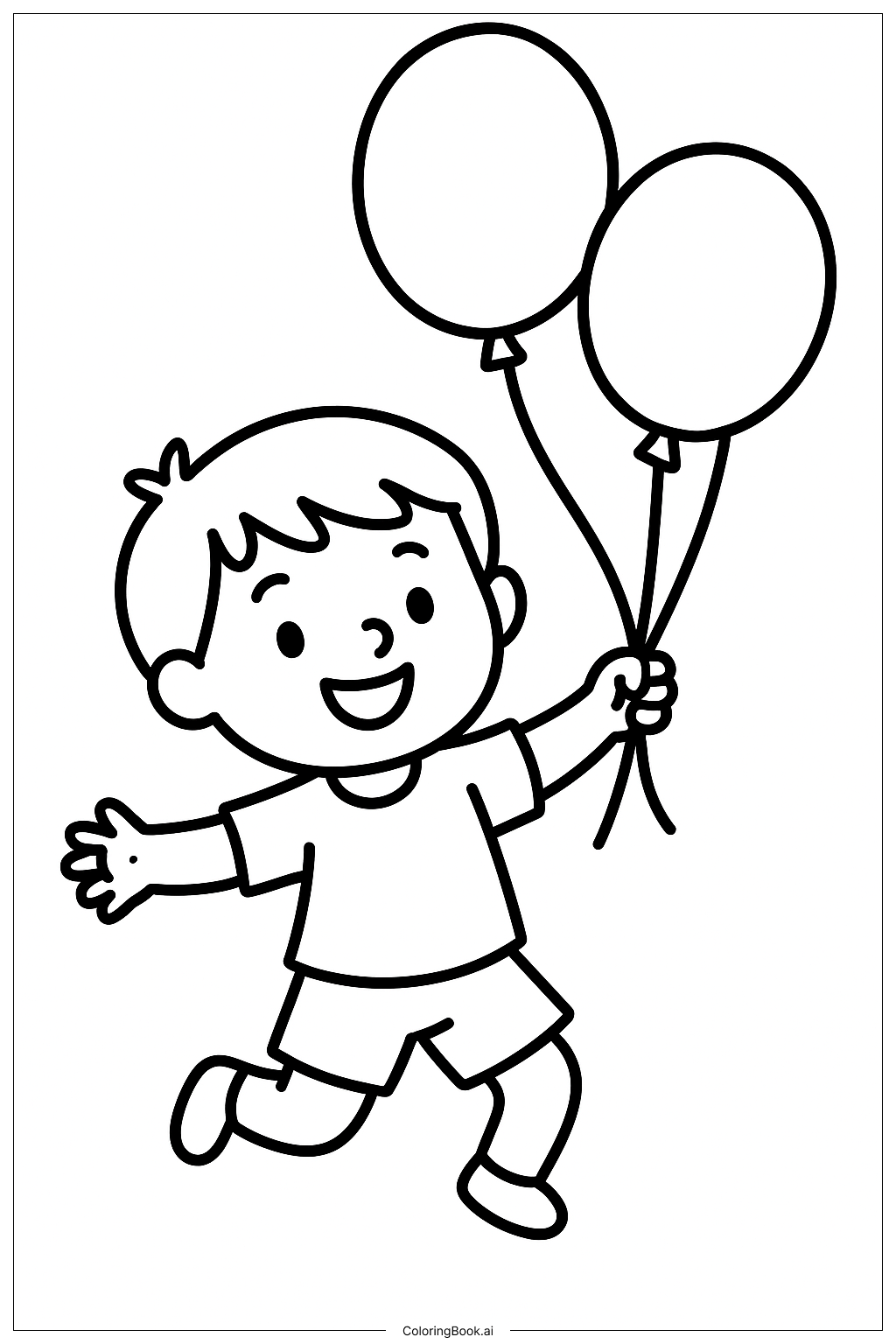  Dance With Balloons Coloring Page 