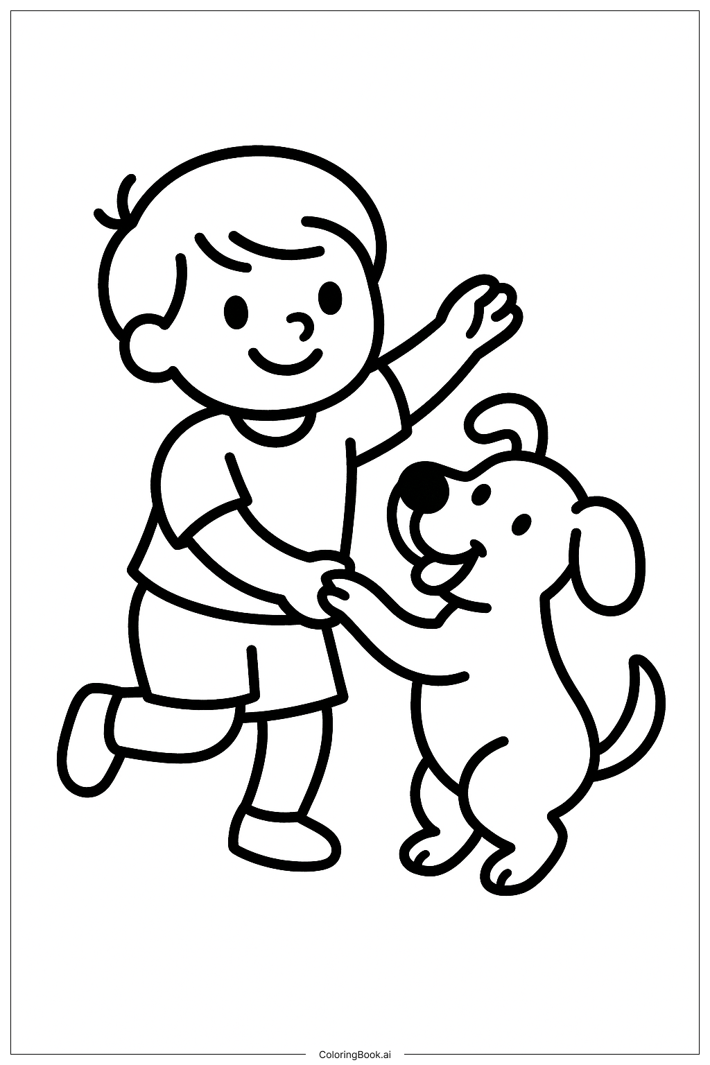  Dance With Dog Coloring Page 