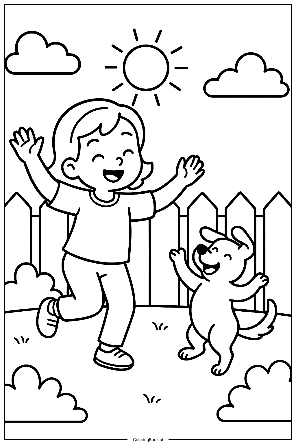 與寵物共舞著色頁