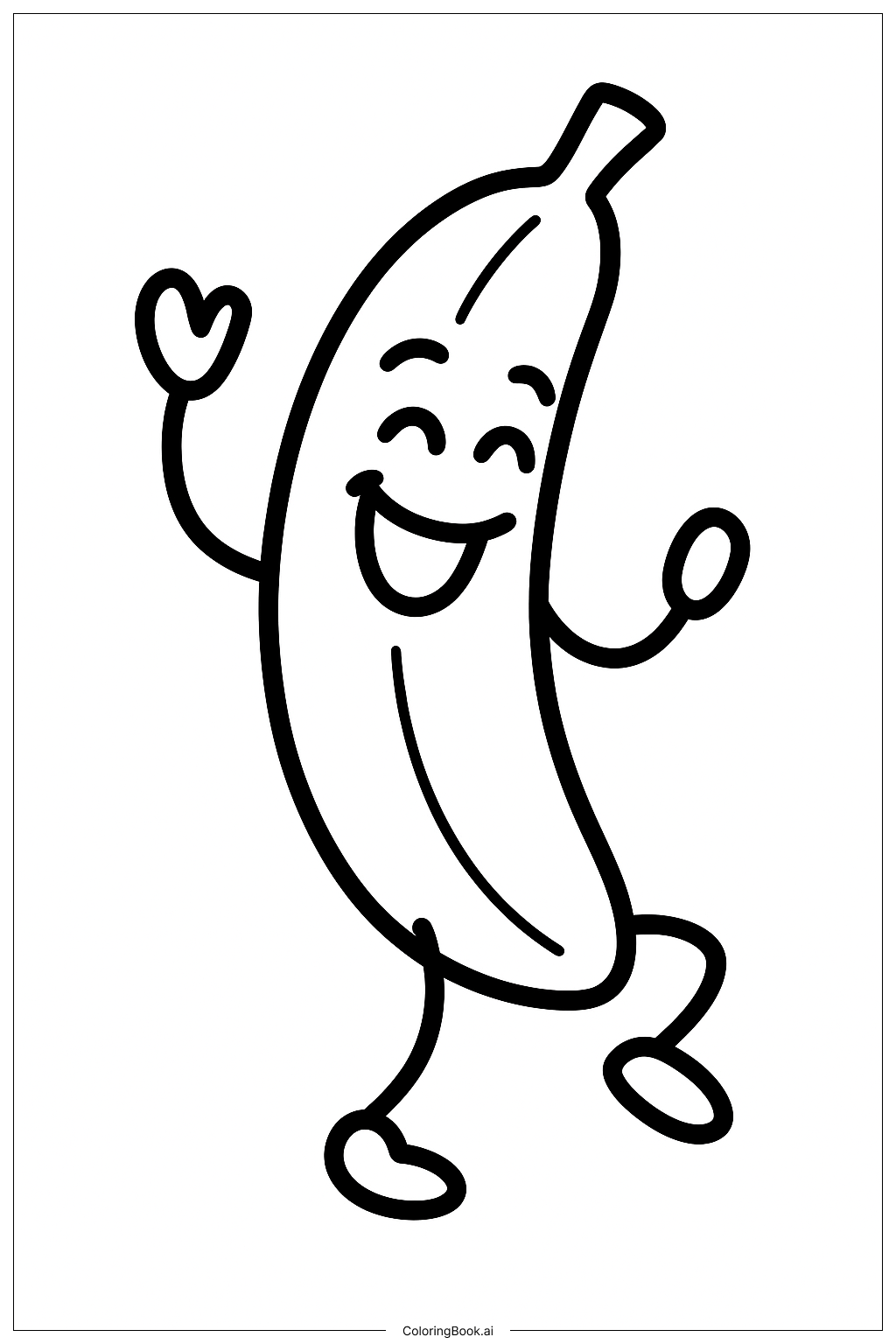 跳舞香蕉填色页