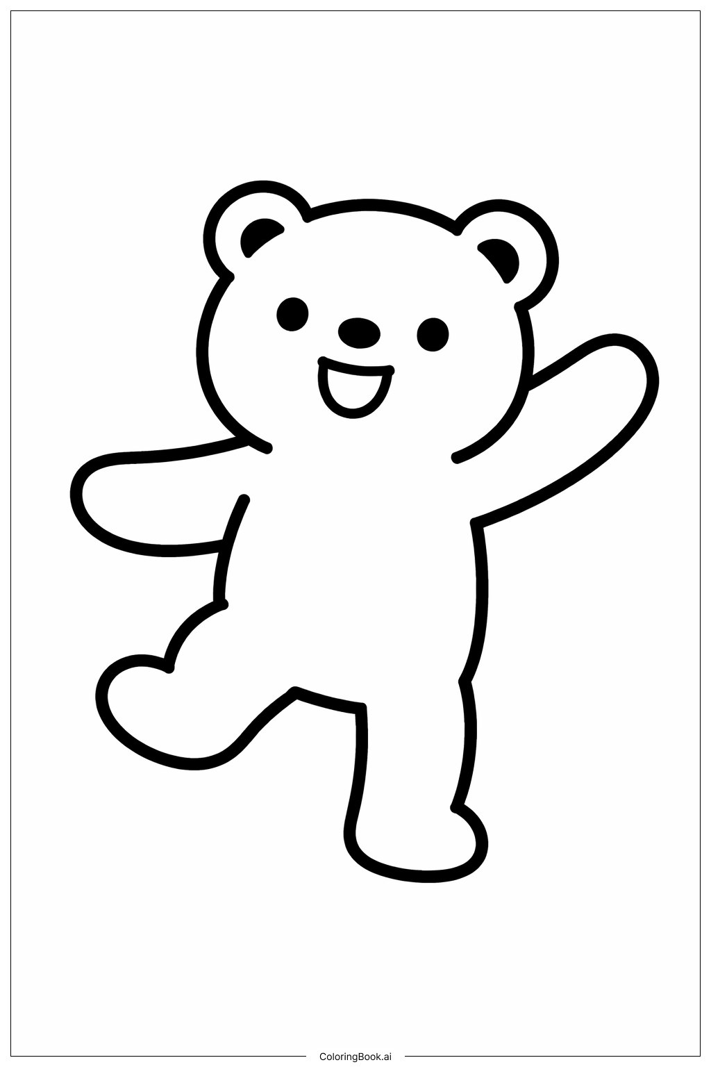  跳舞熊角色著色頁 