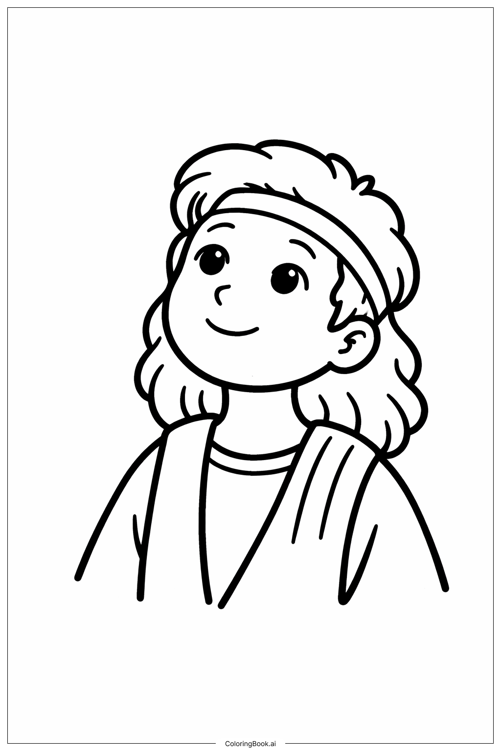 Página para colorear de Daniel y la Fosa de los Leones Daniel mirando hacia arriba