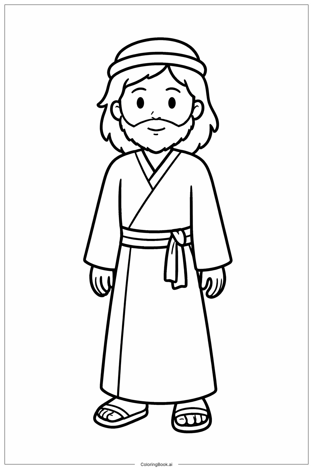 Página para colorear de Daniel y el Foso de los Leones Daniel de Pie