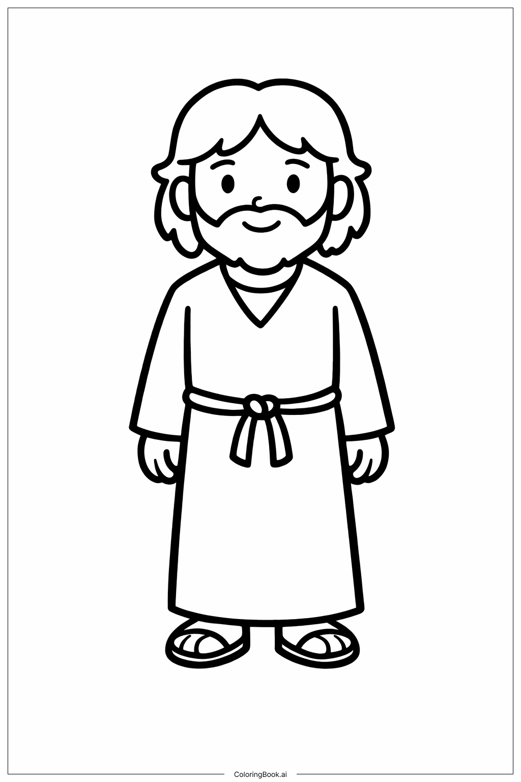 Página para colorear de Daniel y la guarida de los leones Daniel con túnica