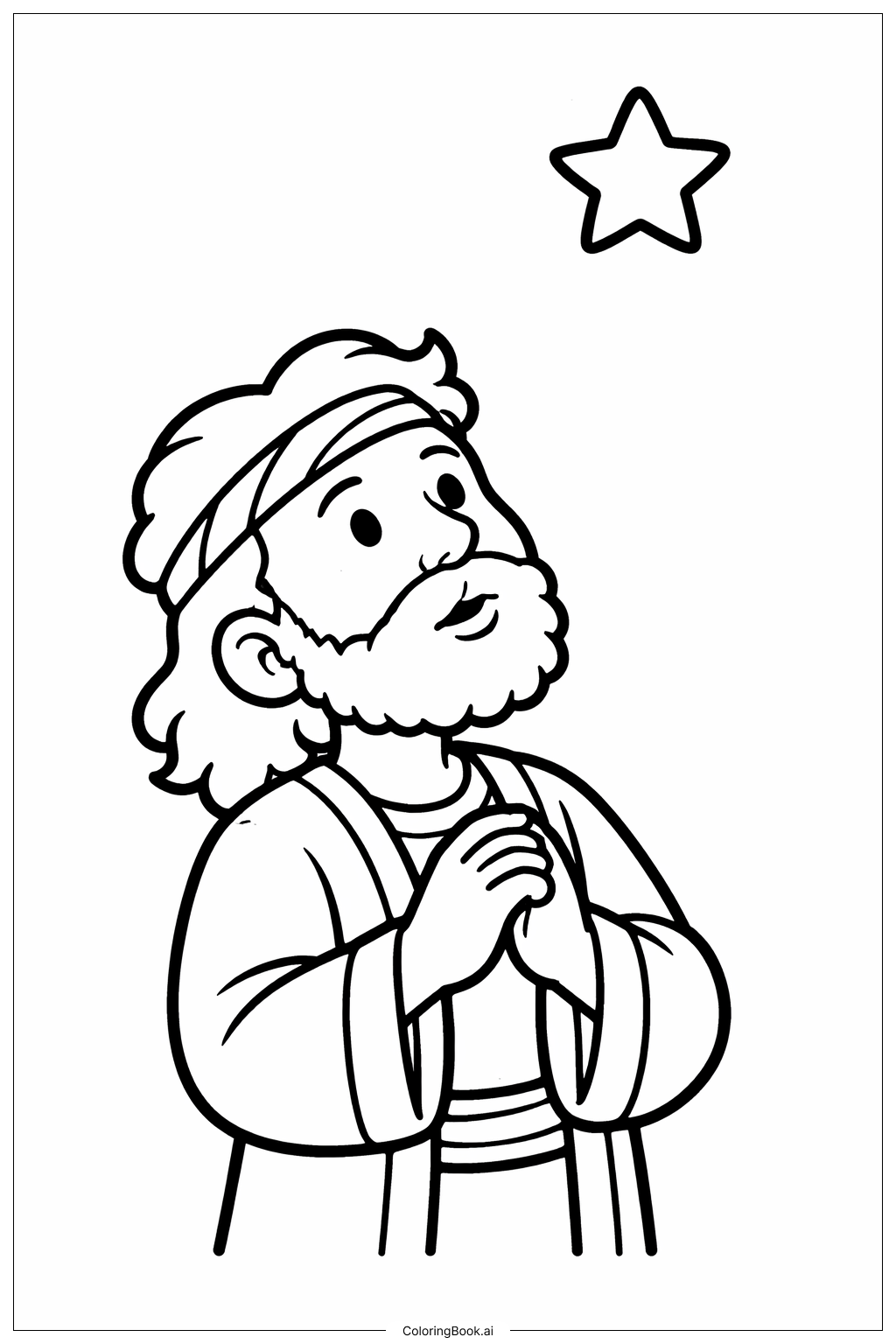 Página para colorear de Daniel Y La Cueva De Los Leones Daniel Con Estrella