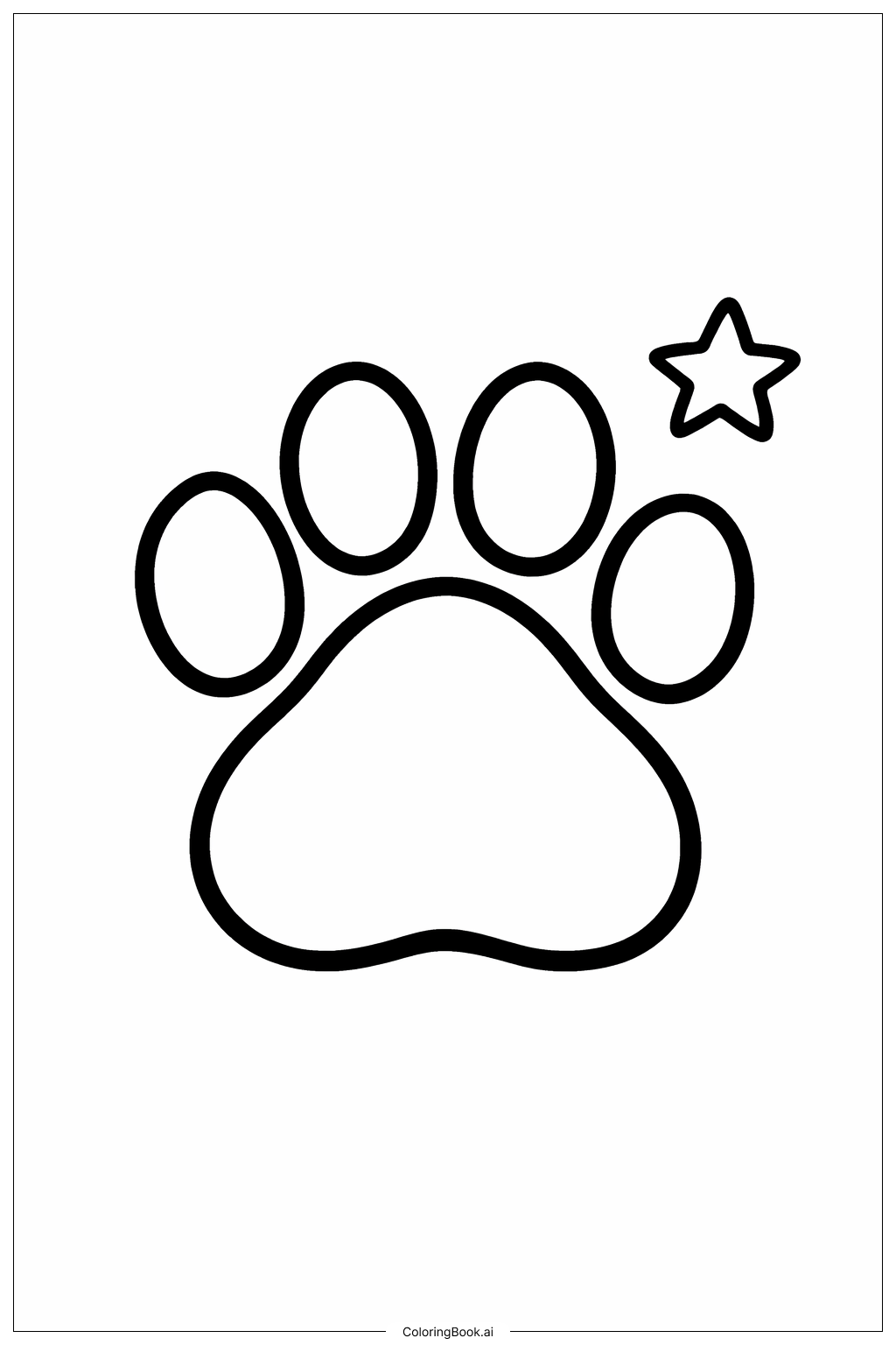 Página para colorear de Daniel y la guarida de los leones Huella de pata de león