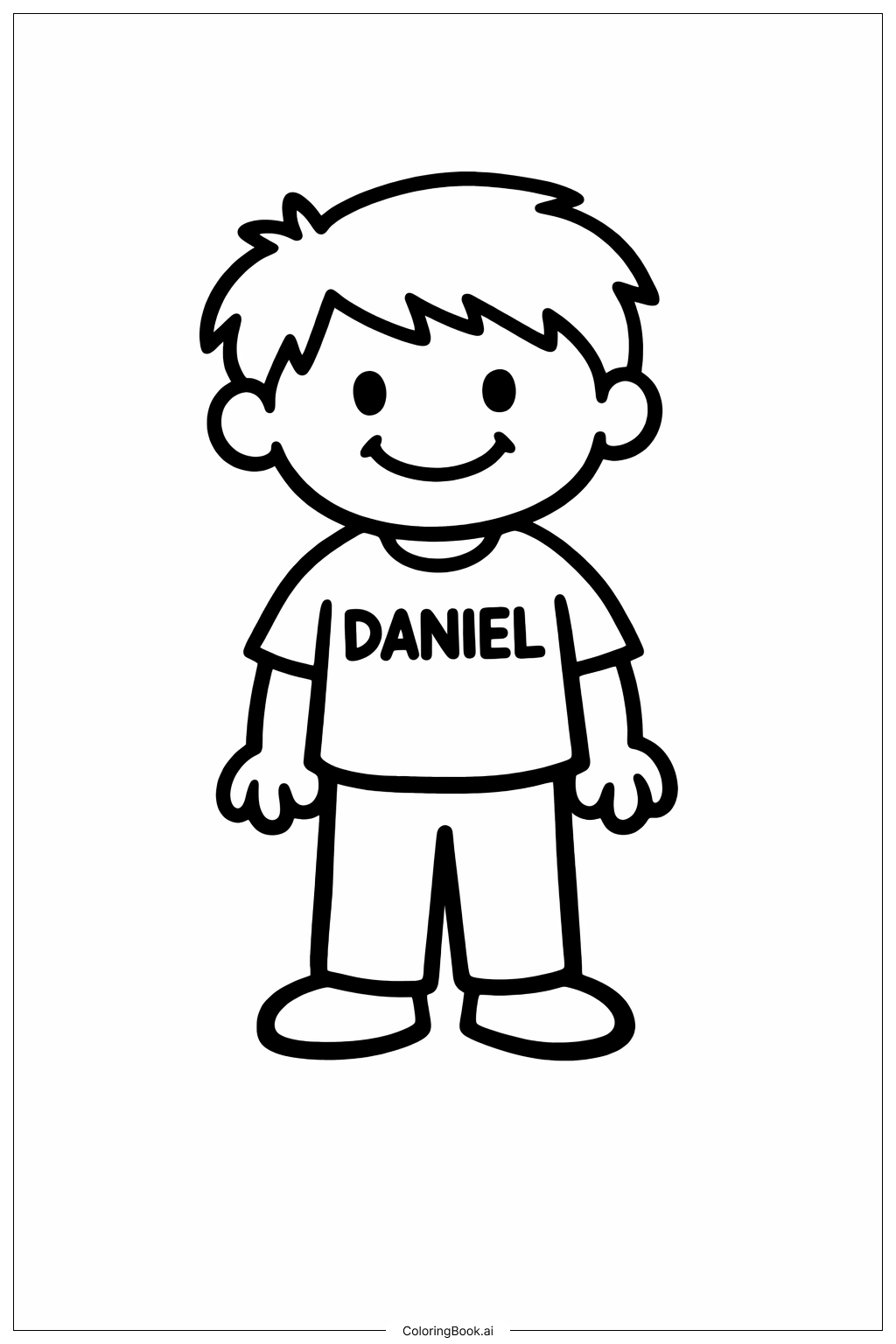 Página para colorear de Daniel y el Foso de los Leones Sonriente Daniel