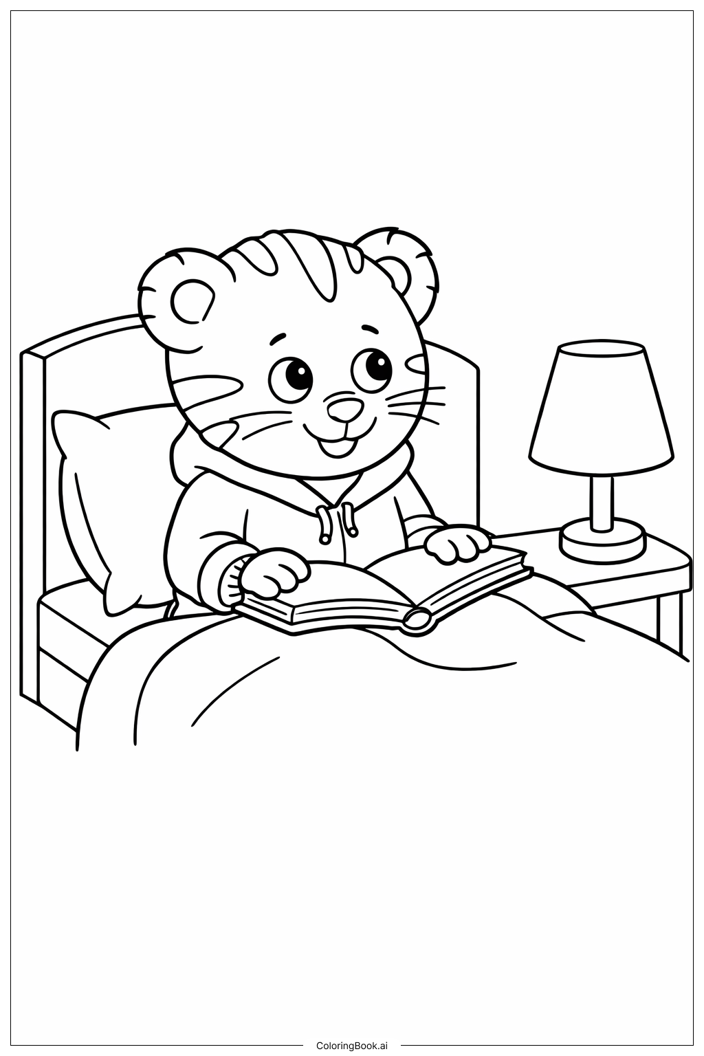 丹尼尔老虎的睡前故事填色页