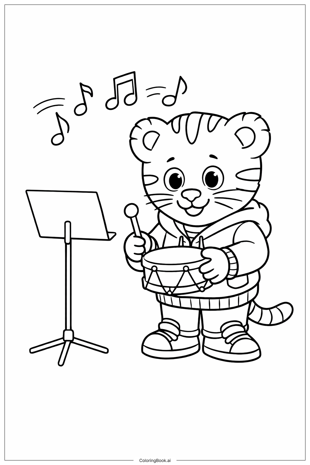  ダニエル・タイガーの塗り絵ページ 