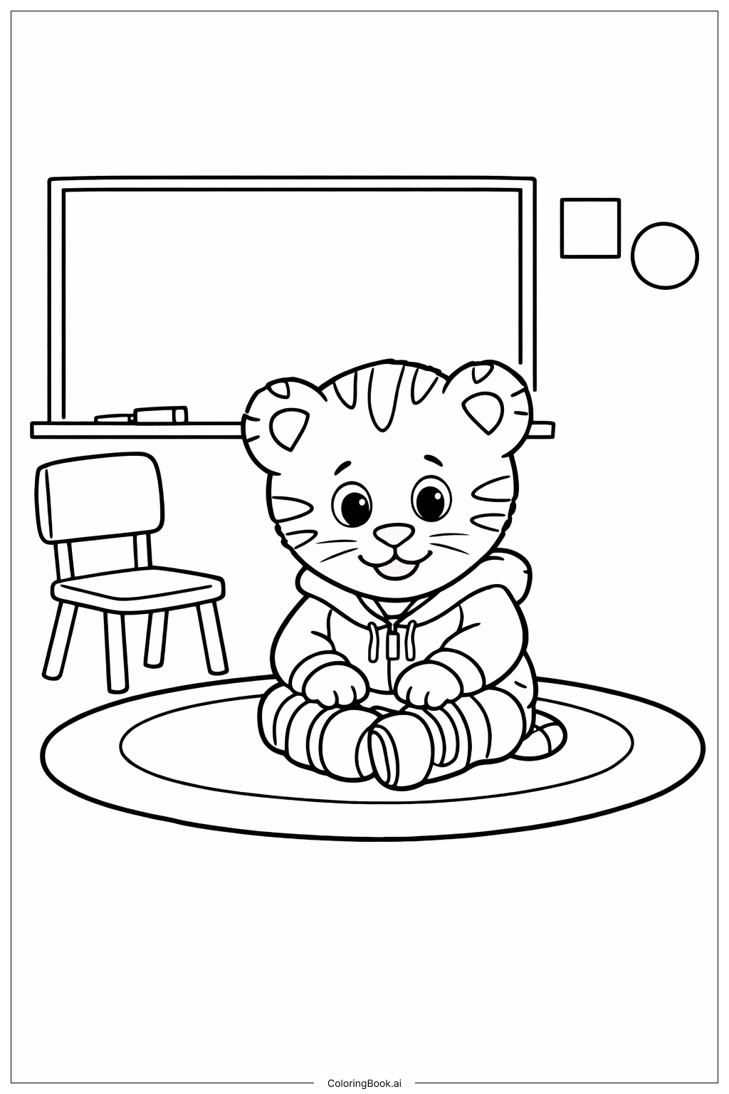 丹尼尔虎学校圈填色页