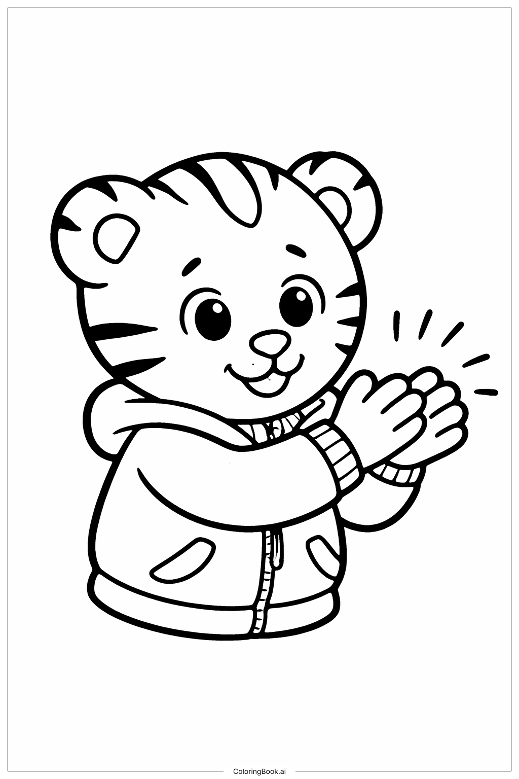 丹尼尔老虎拍手填色页