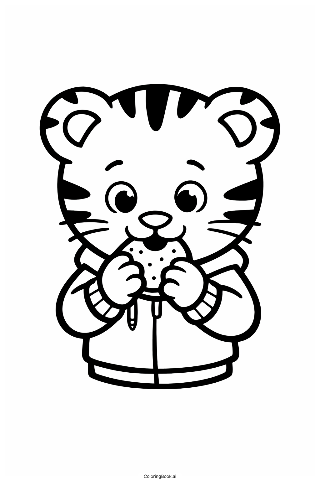 丹尼尔老虎吃零食填色页